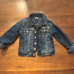 Girls gap denim jacket with floral lining